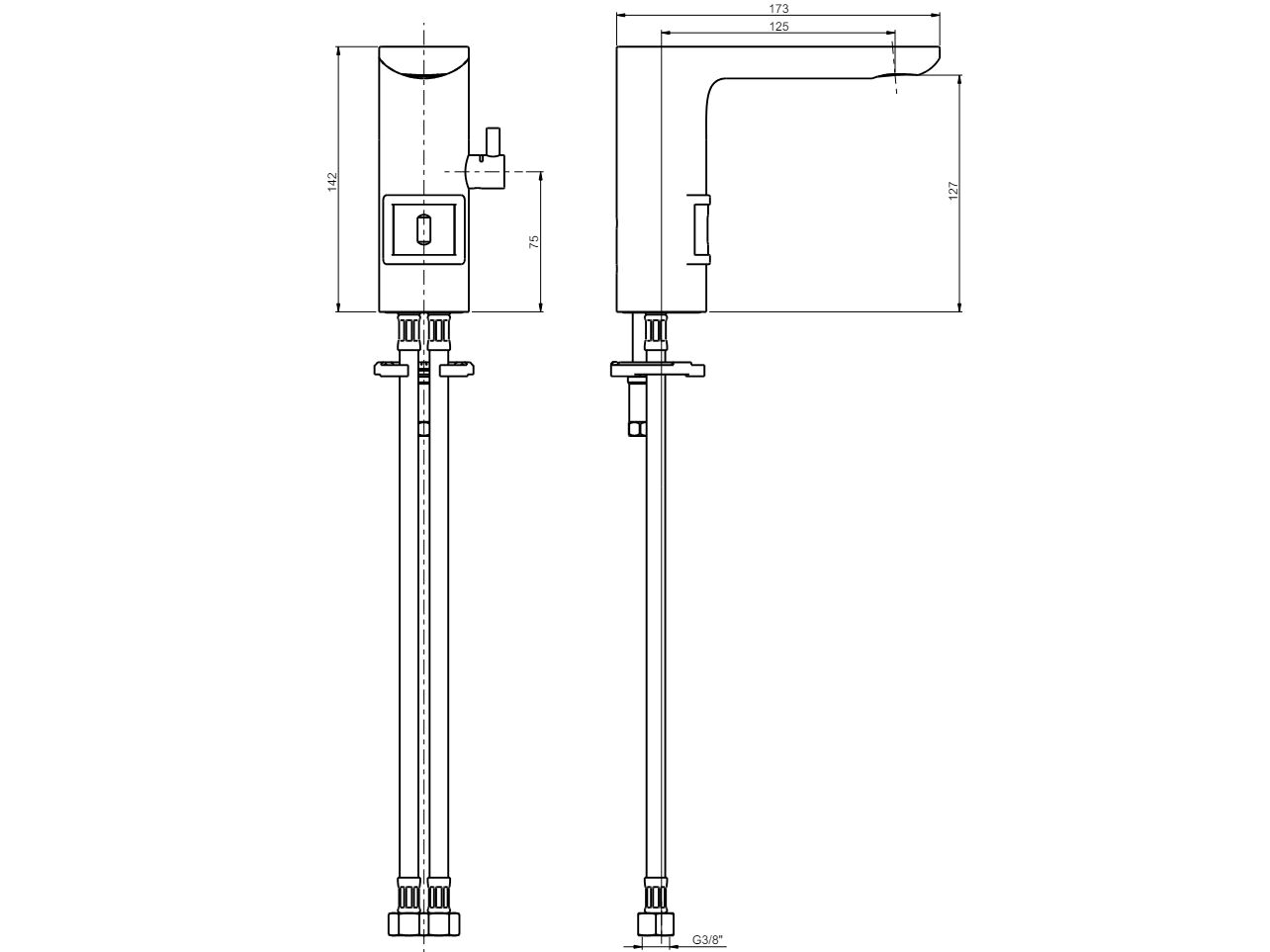 Электронный смеситель для раковины без слива Rubinetterie Frattini Lea ARCH-00054557 - Вид №2