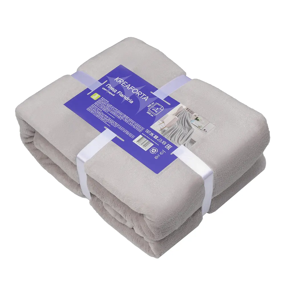 Плед KREAFORTA Flandria 200x220 см микрофибра цвет серый STLM-2127040 - Вид №11