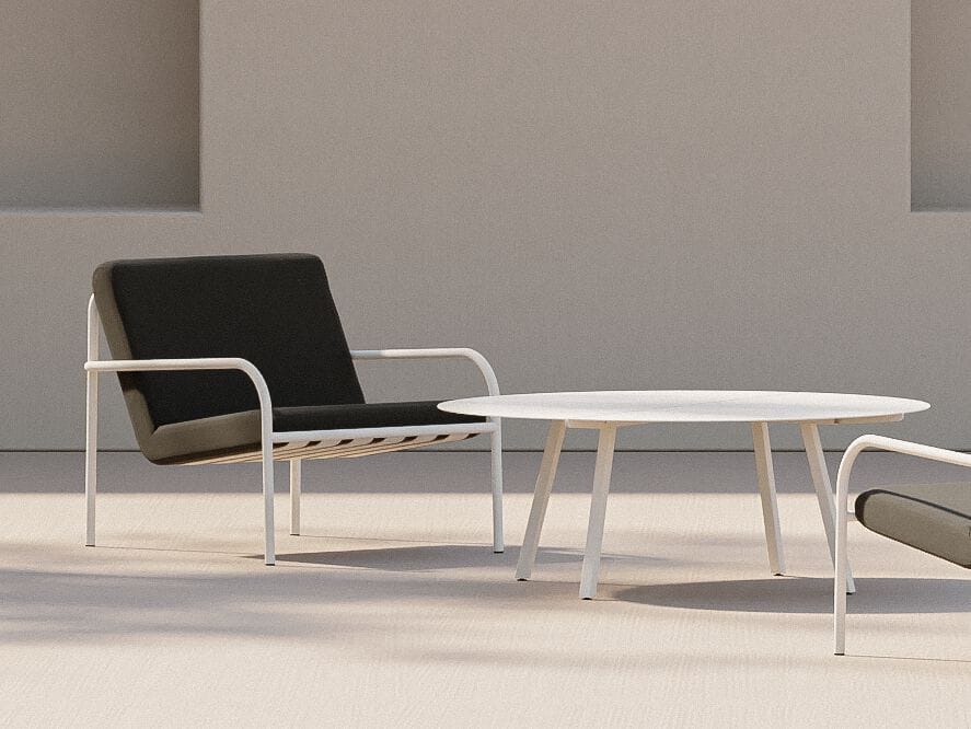 Круглый стол для сада с порошковым покрытием Metallbude BREEZE ARCH-00124709 - Вид №3