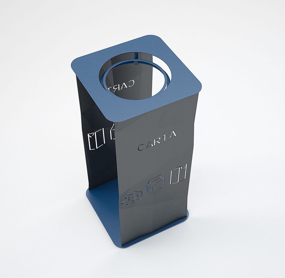 Наружная стальная стойка для мусора для утилизации отходов CITYSì PICASSO ARCH-00100130 - Вид №1