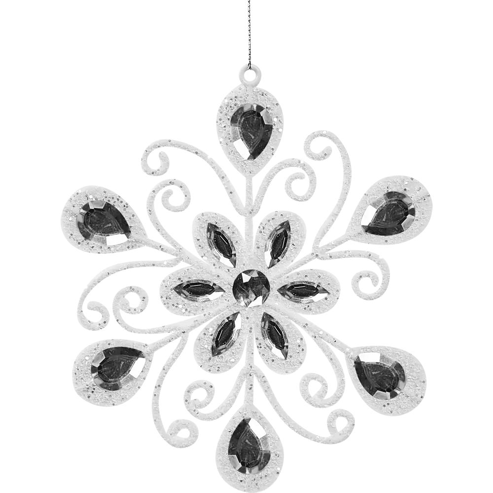 87036499 Елочная игрушка Цветок 15x15 цвет белый STLM-1406916 Santreyd  - Вид №1