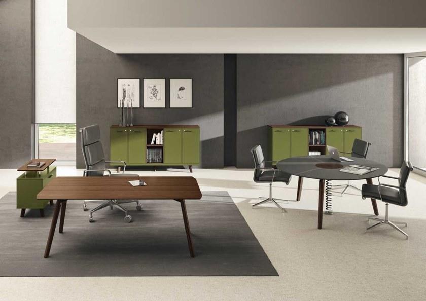 Bralco Мебель для офиса из лакированного дуба с распашными дверцами Rail sun-id-1357978 - Вид №3