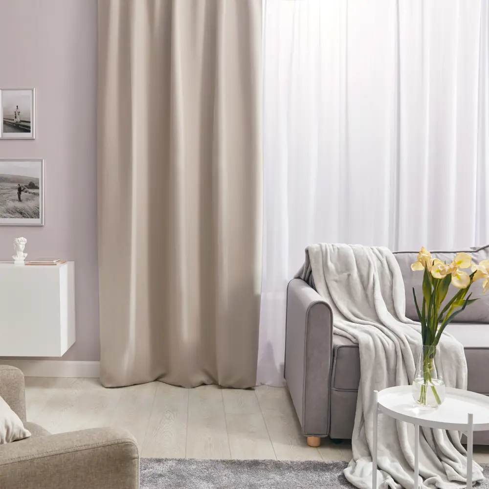 INSPIRE Arel - Готовая штора димаут с лентой 140×280 см серо-коричневый 84855309