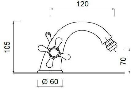 Rubinetteria Giulini Смеситель для биде на столешнице с одним отверстием Lotus - vienna Fsa564 - Вид №1