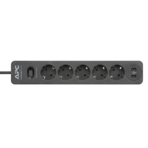 PME5U2B-RS Сетевой фильтр APC Essential SurgeArrest, 5 розеток, 2 порта USB, черный, 230 В Schneider Electric
