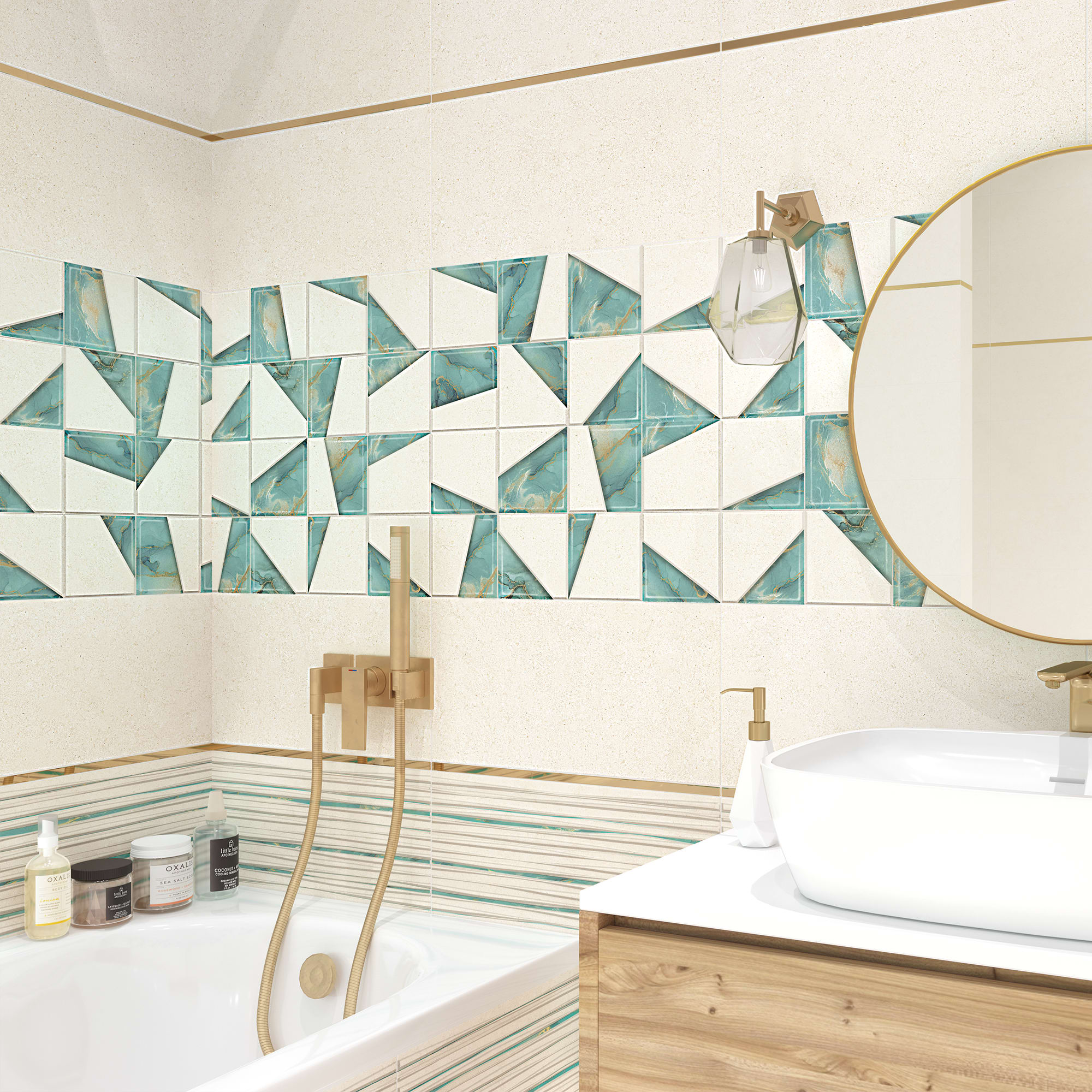 84766327 Плитка настенная 24,9x50см 1.37м2 цвет бирюзовый ENIGMA Santreyd - Вид №5