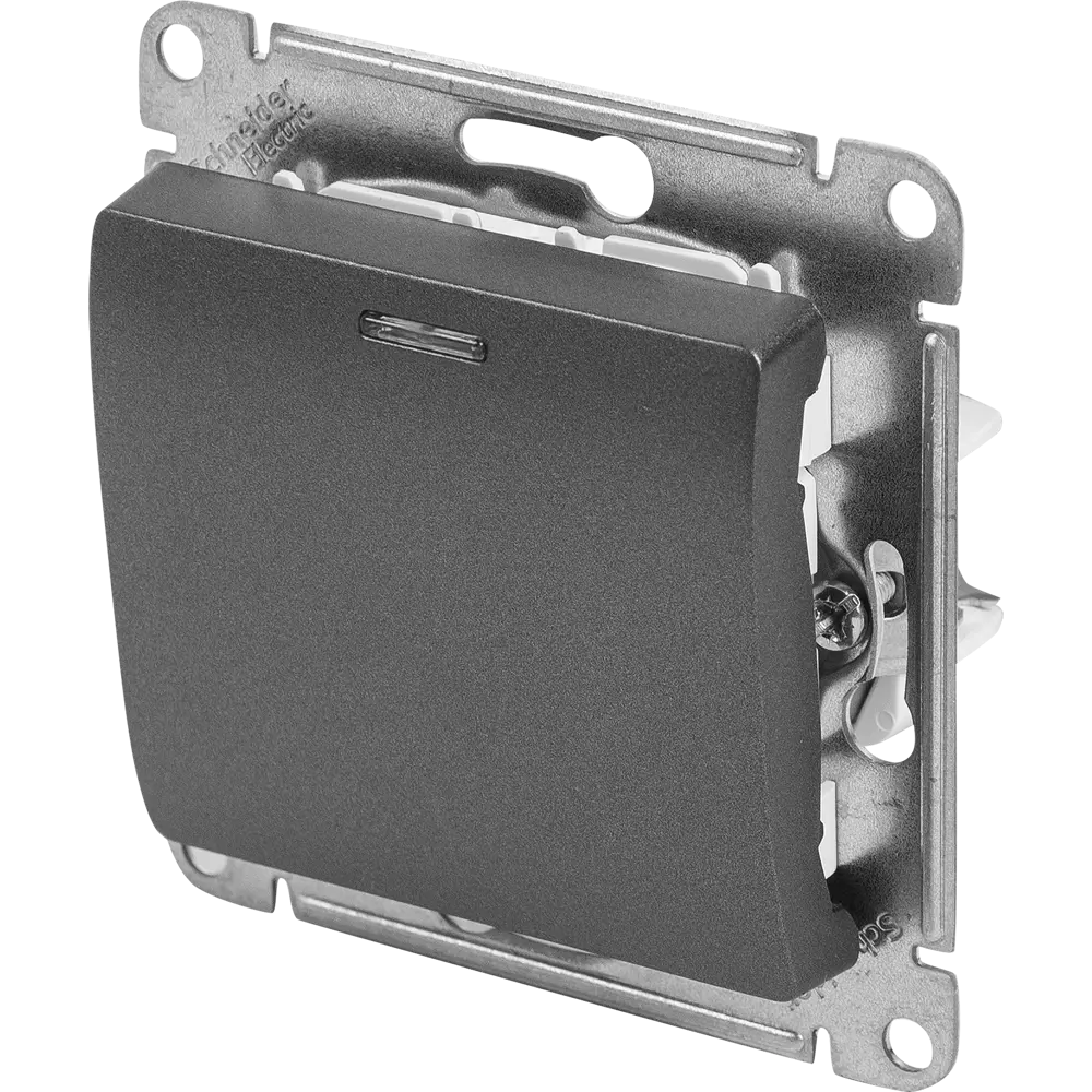 Переключатель Schneider Electric Glossa одноклавишный с подсветкой, графит 84730740 STLM-0054179 - Вид №1