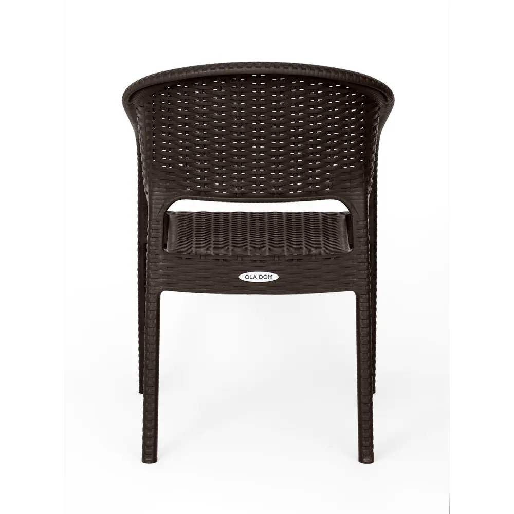 Кресло Rattan Ola Dom 62x58x80.5 см полипропилен цвет коричневый Santreyd STLM-2170235 - Вид №2