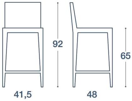 CREO Kitchens Высокий металлический табурет с подставкой для ног sun-id-1432879 - Вид №2