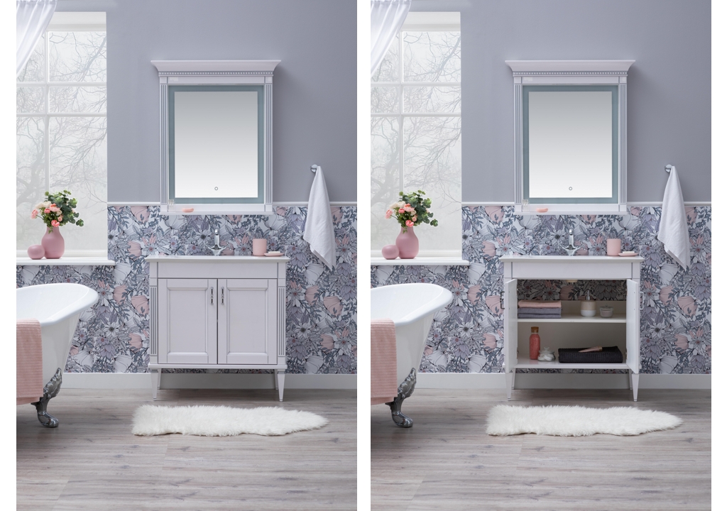 Тумба с раковиной Aquanet Селена 90 белый/серебро 0020164900186680 - Вид №7