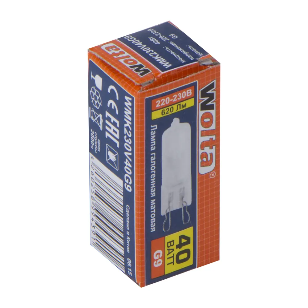 Лампа галогенная Wolta капсула G9 40 Вт свет тёплый белый STLM-2127341 - Вид №1