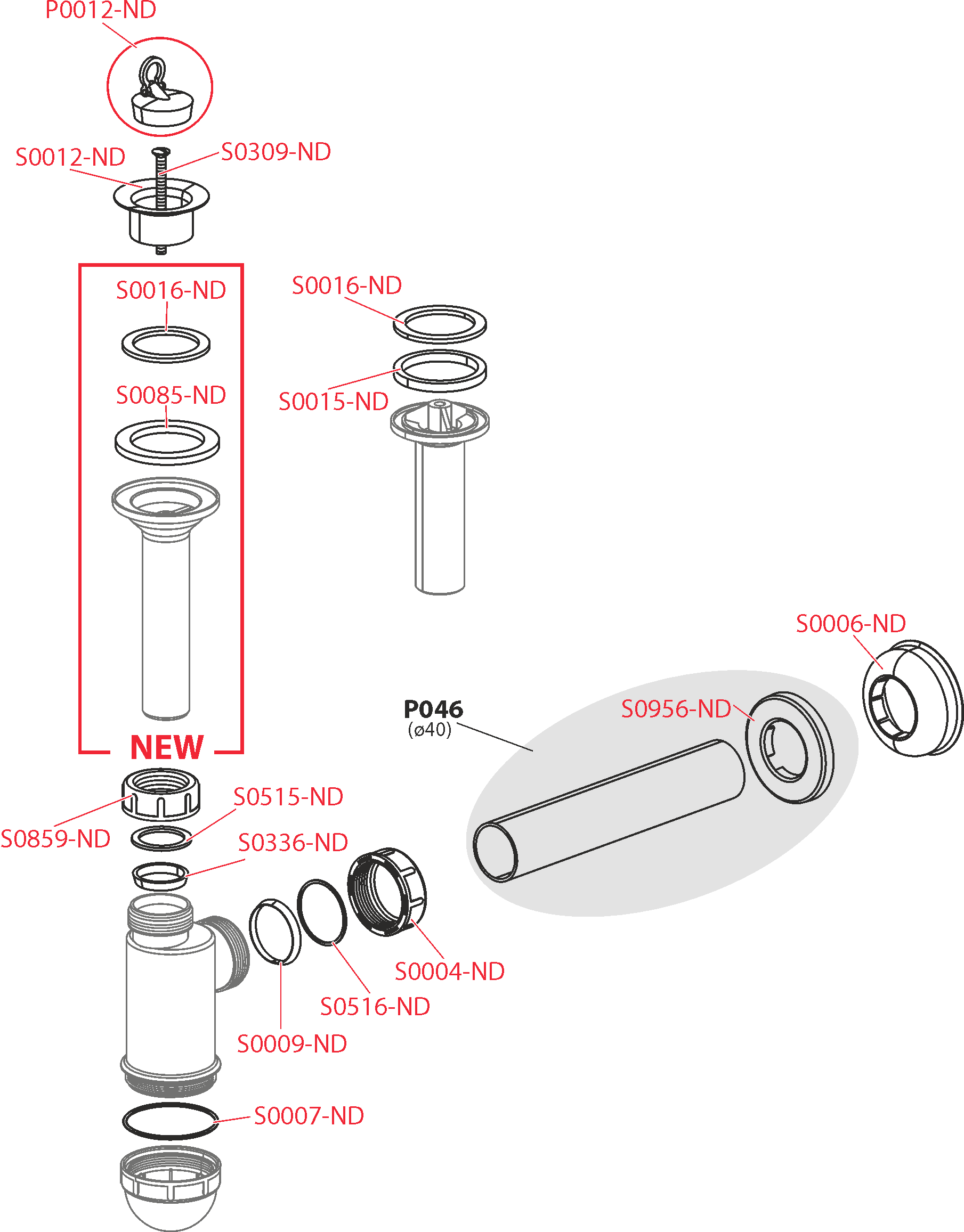 Сифон для умывальника DN40 с пластмассовой peшeткой DN63 ALCAPLAST A42 - Вид №2