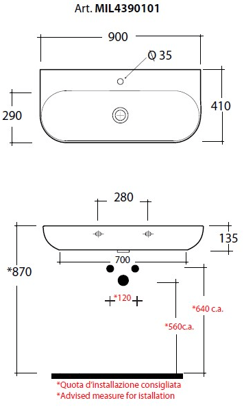 Подвесная раковина настенная овальная Olympia Ceramica Milady белая sun-id-1357246 - Вид №9