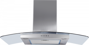 KAMINOX 90 X Настенная вытяжка, ширина 90 см, отвод/рециркуляция, 800 м3/час, механическое кнопочное управление, 3 скорости, led освещение 2х2 вт, таймер, металические жироулавливающие фильтры, угольный фильтр kf-l (опция), 42-63 дб, цвет нержавеющая стал