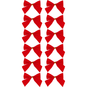 Новогоднее украшение Бант 5x5 см цвет красный