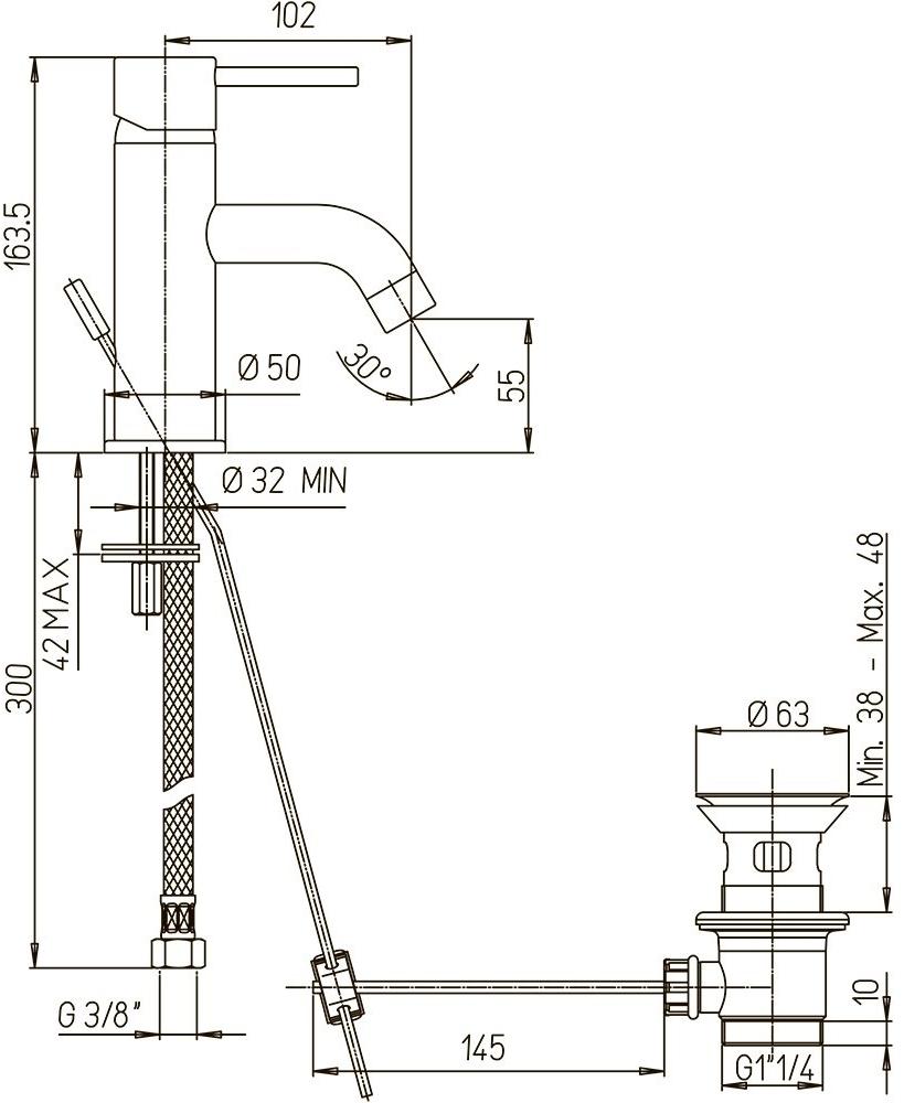 Paini Cox 78PJ211 смеситель для раковины  - Вид №2