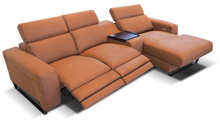 Rossini Sofas Секционный раскладывающийся кожаный диван с шезлонгом sun-id-1399131 - Вид №9