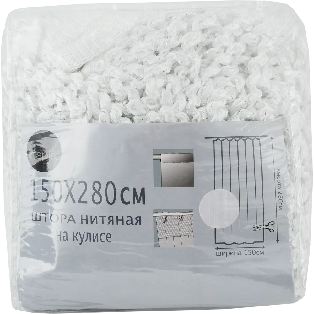 Штора нитяная Inspire «Макарони», 150х280 см, цвет белый STLM-2190476 - Вид №5