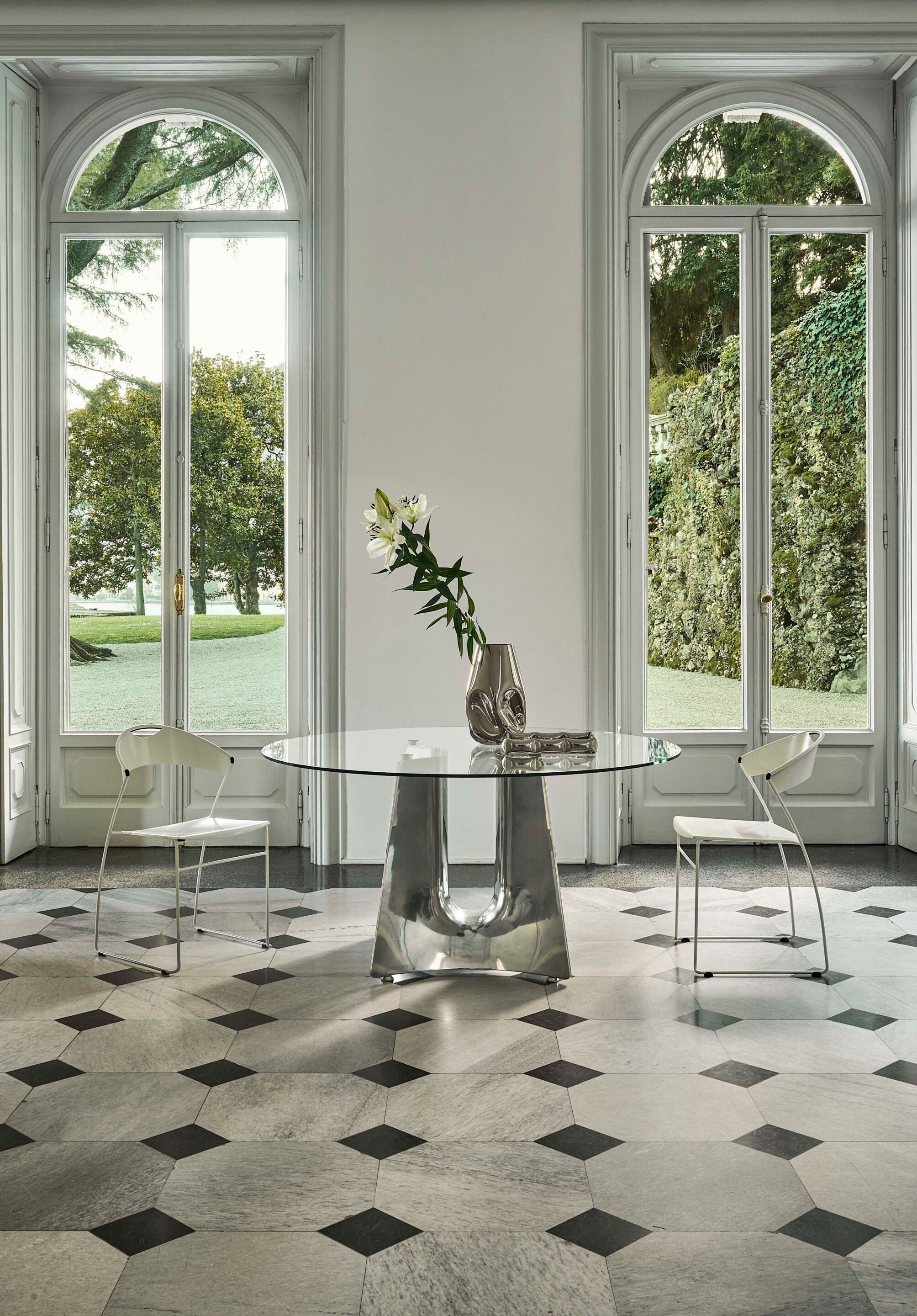 Круглый стол из алюминия и стекла BALERI ITALIA Bentz ARCH-00030100 - Вид №4