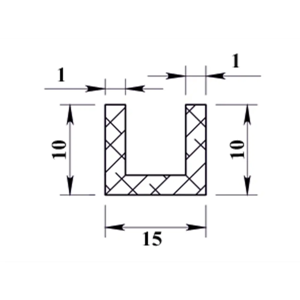 Профиль алюминиевый П-образный 10х15х10х1x2000 мм Santreyd STLM-2042521 - Вид №3