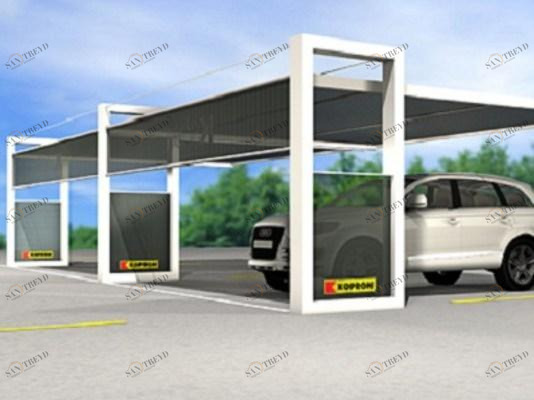 Kopron® Стальной навес с порошковым покрытием для парковочного места sun-id-1391395
