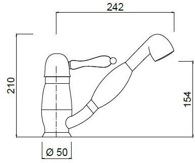 Rubinetteria Giulini Кухонный смеситель, однорычажный, с ручным душем Harmony - harmony crystal 9517 - Вид №1