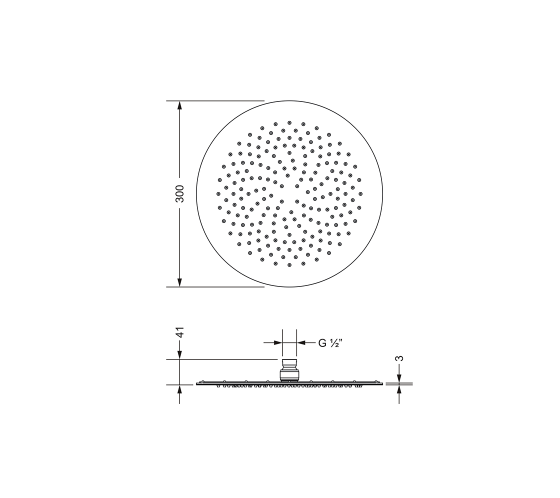 Верхний душ ½", ø 300 мм JOERGER Charleston Square 649.13.845.000 - Вид №1