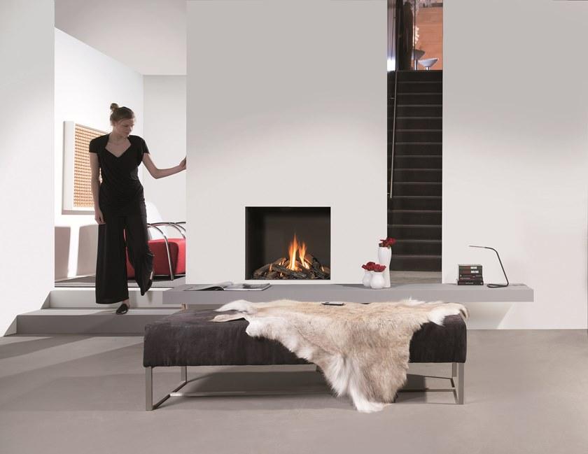 Element4 Настенный газовый стальной камин с панорамным остеклением sun-id-1440586 - Вид №1