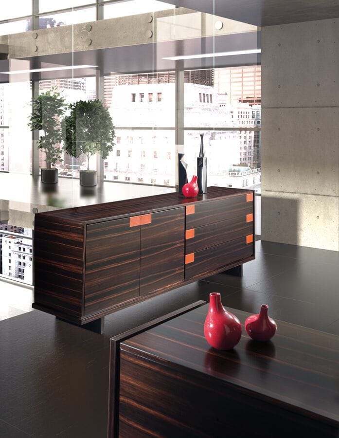 Кожаный деревянный низкий офисный шкаф i 4 Mariani Декартовый ARCH-00113240 - Вид №3