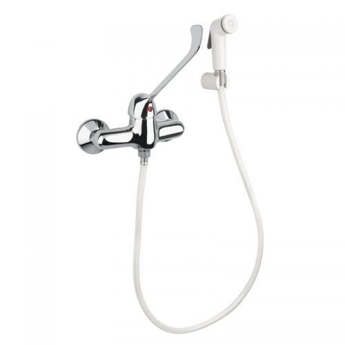 2404 Idral Настенный однорычажный смеситель серии EASY с клиническим рычагом и ручным душем с ручным переключателем Clinic 