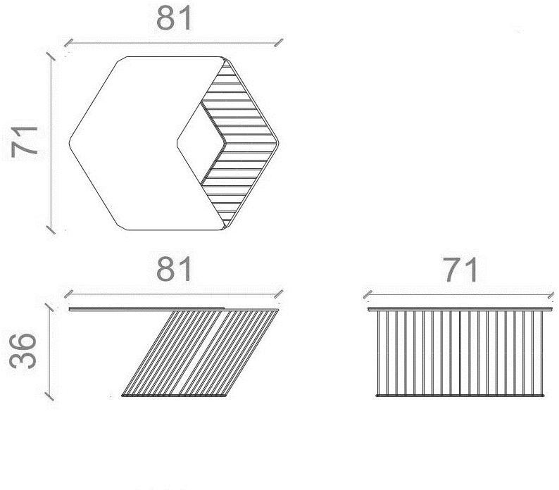 B&T Design Шестиугольный столик с журнальной стойкой sun-id-1376517 - Вид №4