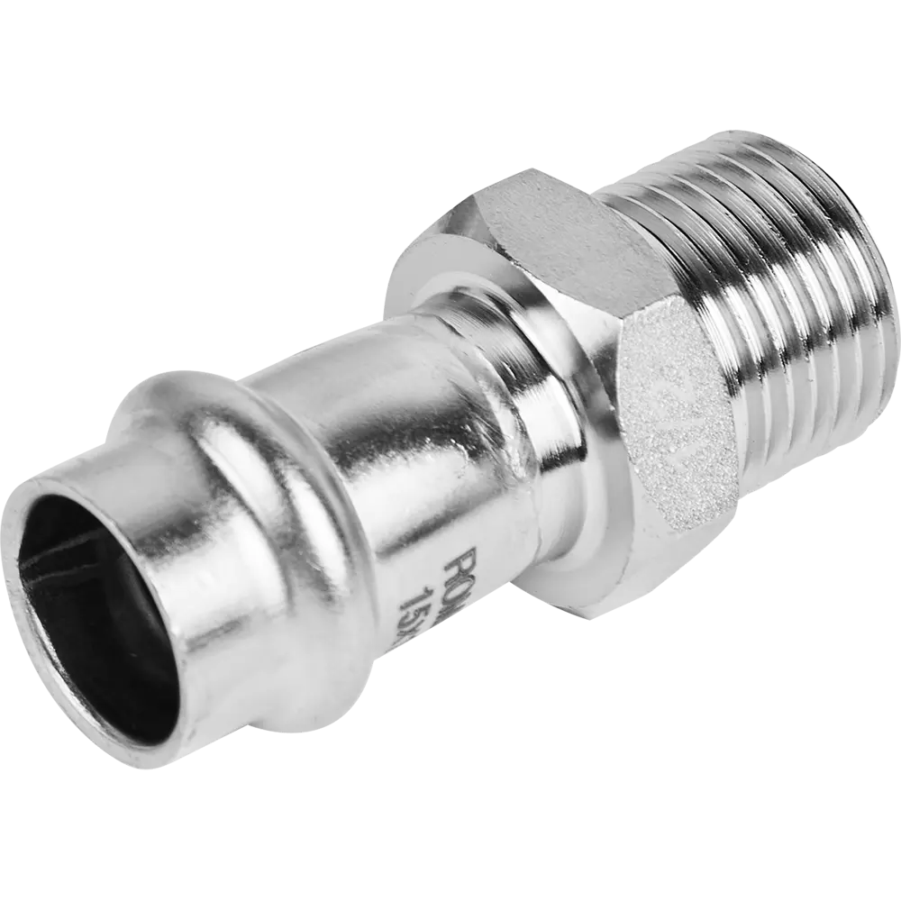 Муфта переходная Rommer 1/2"x15 мм ВПр-НР нержавеющая сталь STLM-2184033 - Вид №1