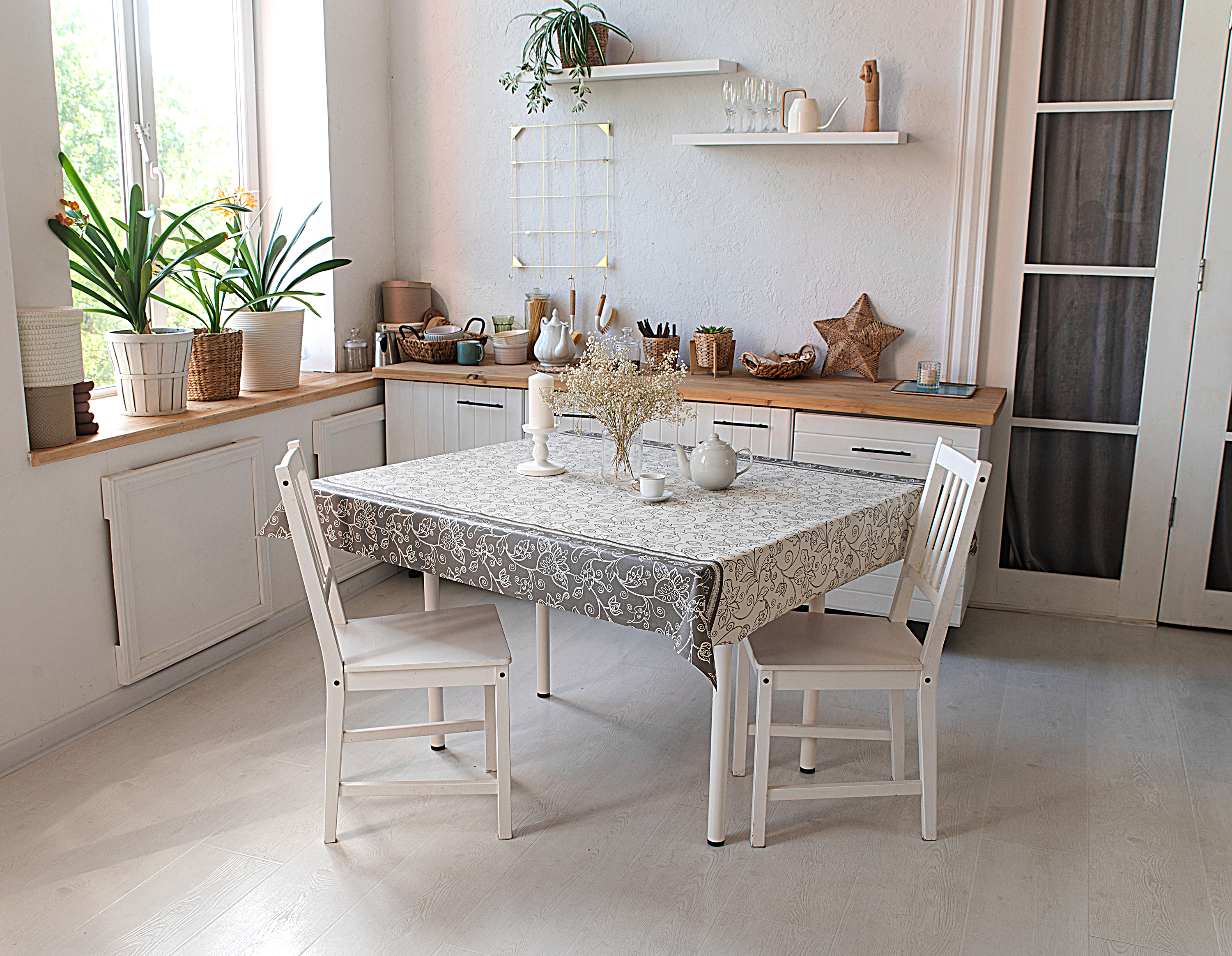 84752234 Скатерть Ажур квадратная 140x160 см цвет бежевый Оксфорд STLM-0054558 Santreyd 