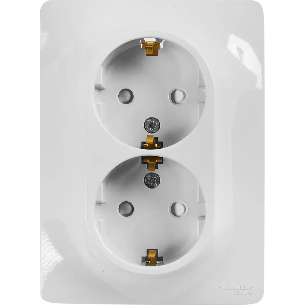 Schneider Electric Glossa — двойная встраиваемая розетка с защитными шторками 86710162 STLM-1117636