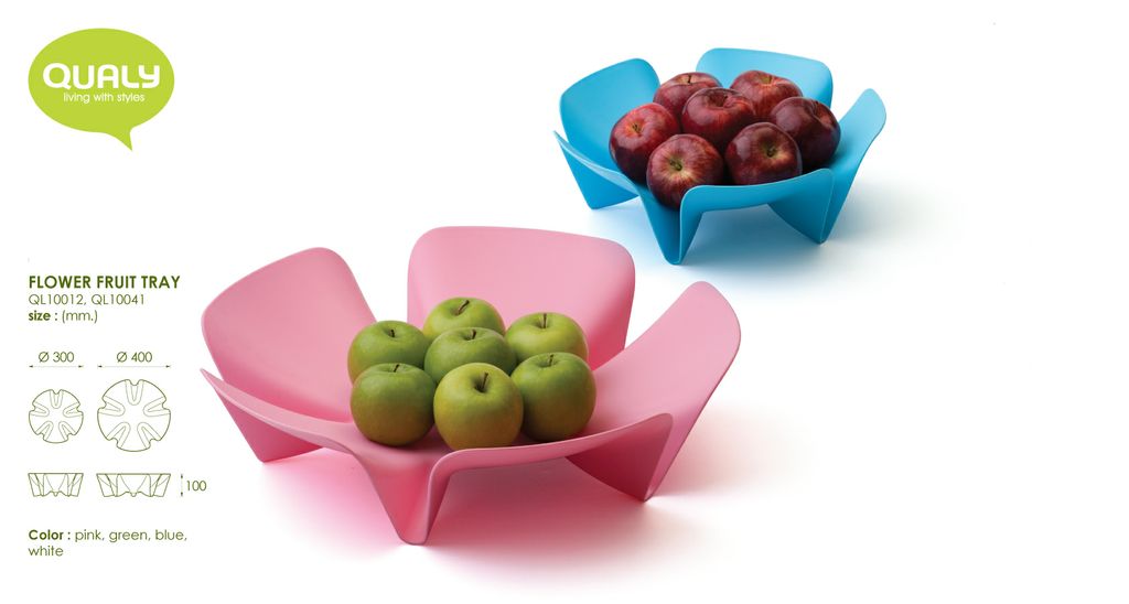 QL10041-GN Ваза для фруктов flower зеленая Qualy  - Вид №4