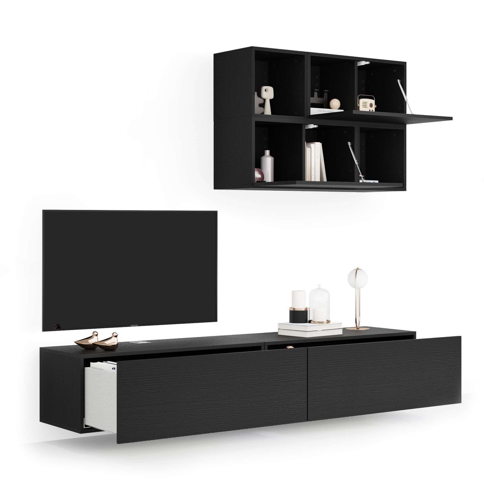 Модульная оборудованная стена установленная стеной в меламинированном Mobili Fiver Easy ARCH-00044646 - Вид №3