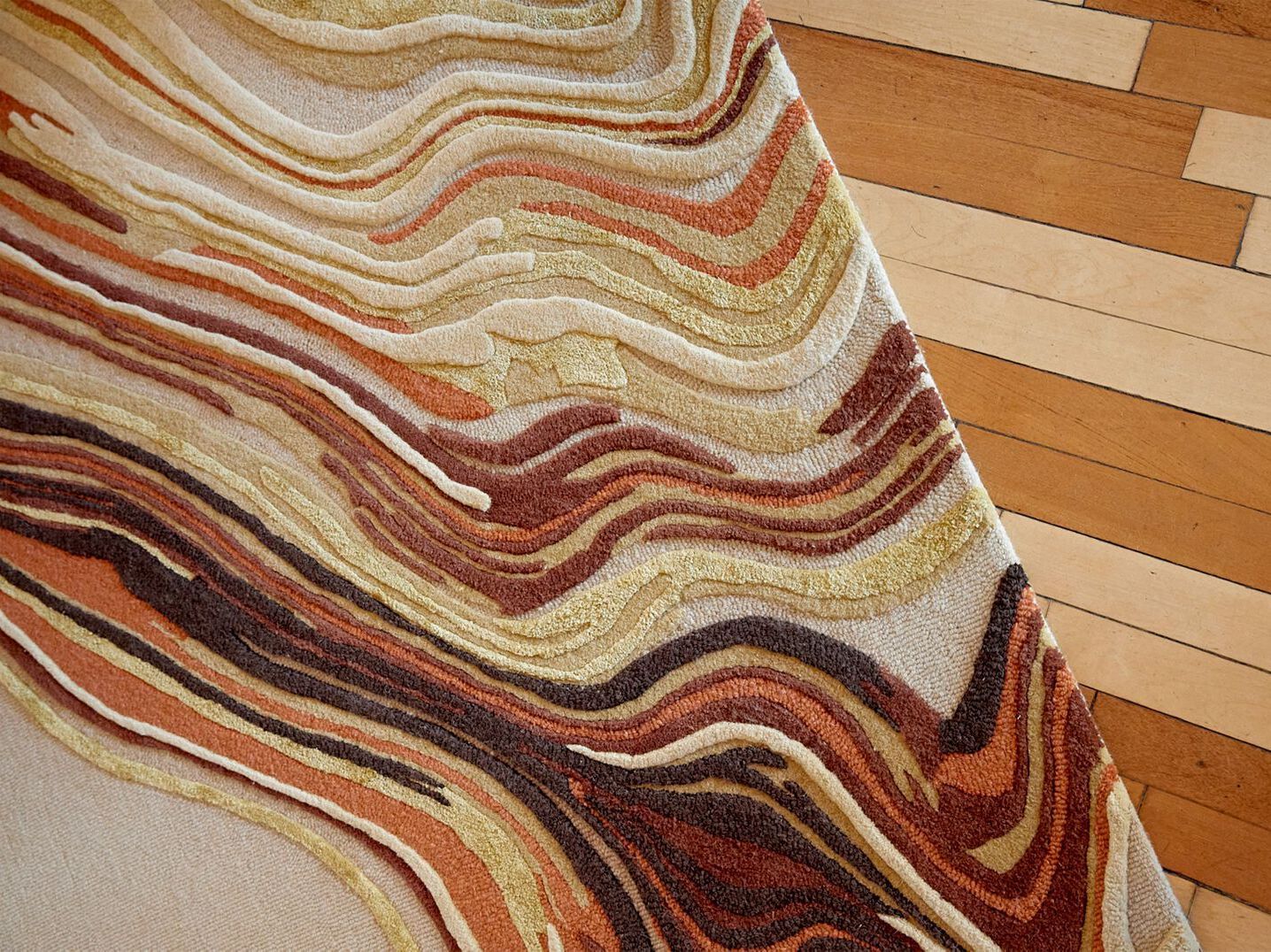 Прямоугольный ковер из шерсти и Tencel® ROCHE BOBOIS SMOKE ARCH-00092998