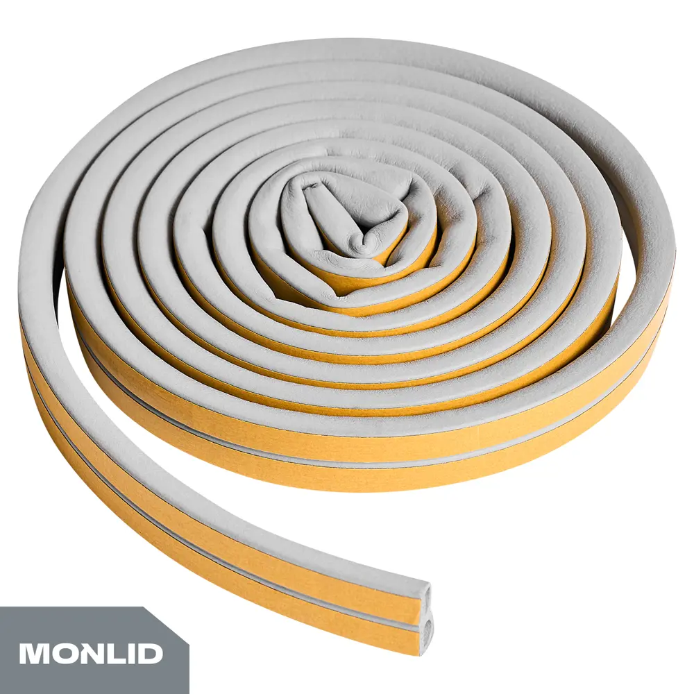 Уплотнитель EPDM для окон и дверей самоклеящийся MONLID D-профиль 6 м цвет серый STLM-2106237 - Вид №3