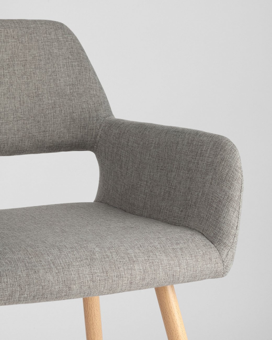 Стул с подлокотниками мягкий серый "Кромвель" STOOL GROUP ДИЗАЙНЕРСКИЕ 00-3881959 Серый  - Вид №7