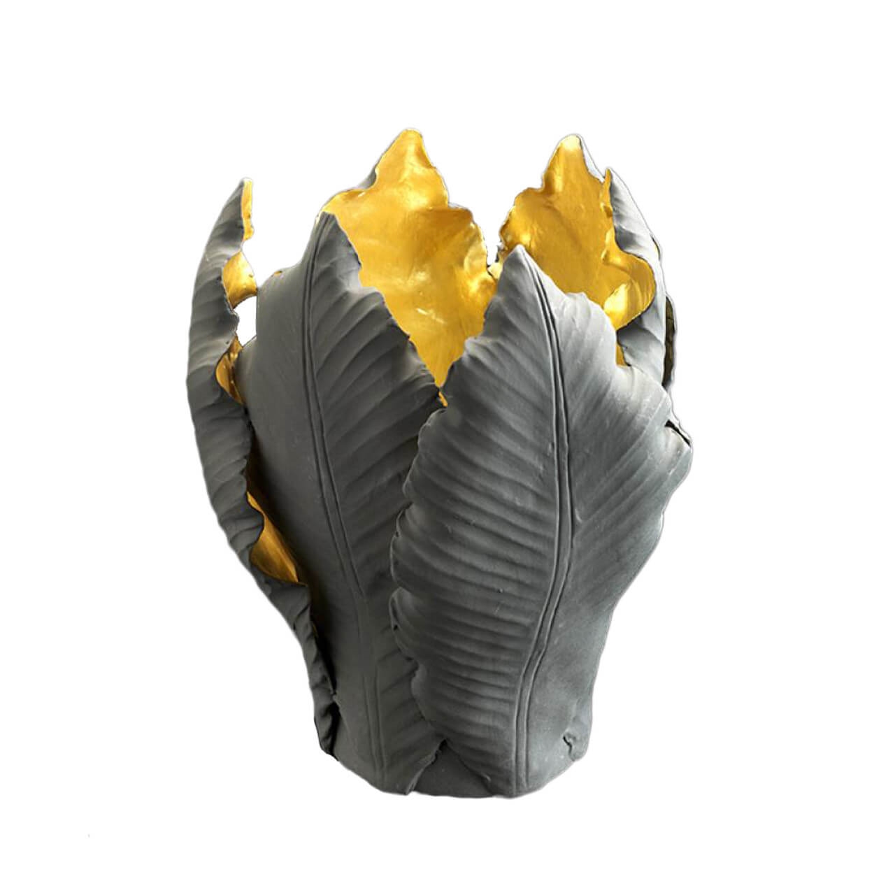 300050-GG ABHIKA ПОДСВЕЧНИК ТЮЛЬПАН GREY/GOLD 