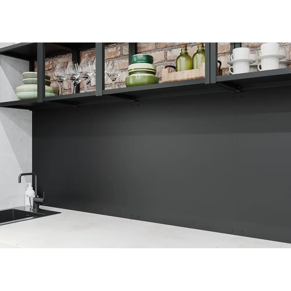 Стеновая панель Ферро 80x0.15x60 см металл цвет черный Santreyd STLM-2124149 - Вид №2