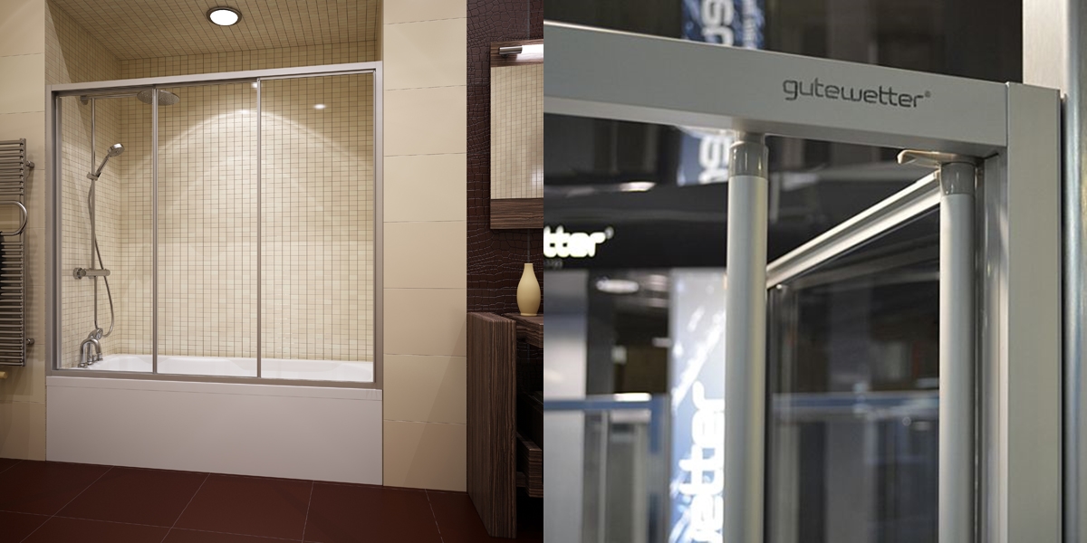 170X150GV403A Душевое ограждения на борт вынны GUTEWETTER Германия PRACTIC - Вид №1