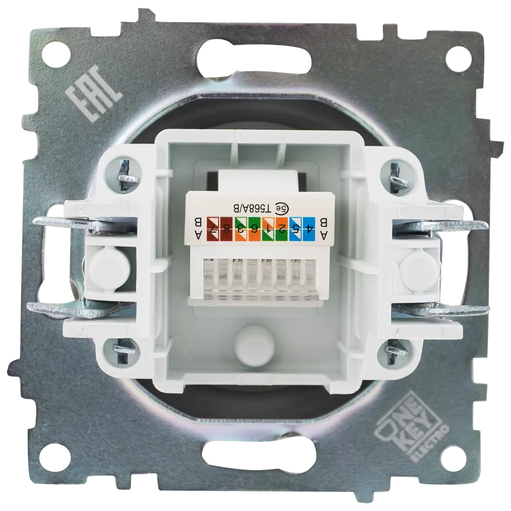 Розетка компьютерная встраиваемая Onekey Florence RJ45 UTP cat 5 цвет серый ONEKEYELECTRO STLM-2113480 - Вид №3