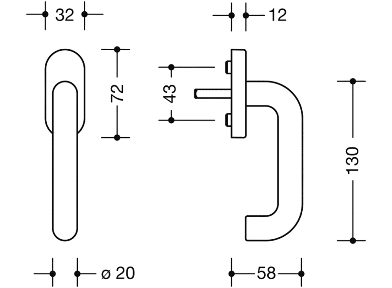 111PBFG.1 оконная ручка HEWI Edition matt | Polyamid  - Вид №7