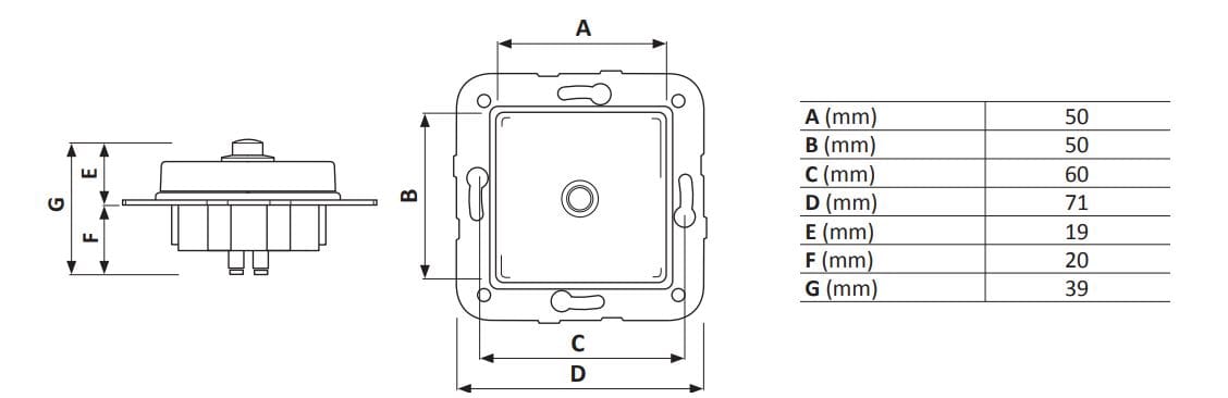 Кнопка нажатия GI Gambarelli Arreda Quadra ARCH-00122391 - Вид №2