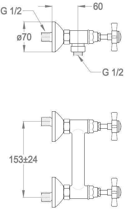 Fir Italia Смеситель для душа на 2 отверстия Canterbury 30 3032002 - Вид №1