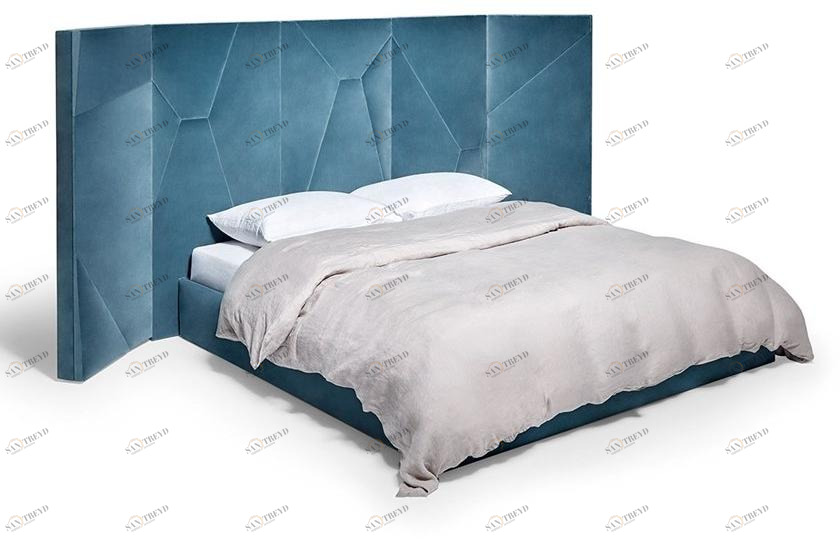 Munna Двуспальная кровать из бархата с высоким изголовьем sun-id-1441455