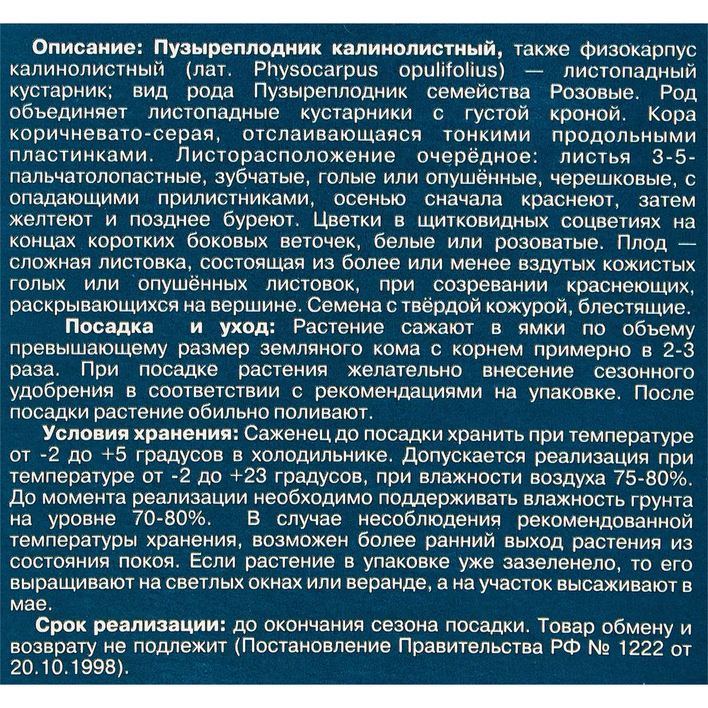 Пузыреплодник Видовая ø12 h29 см 86542766 STLM-2045186 Santreyd  - Вид №2