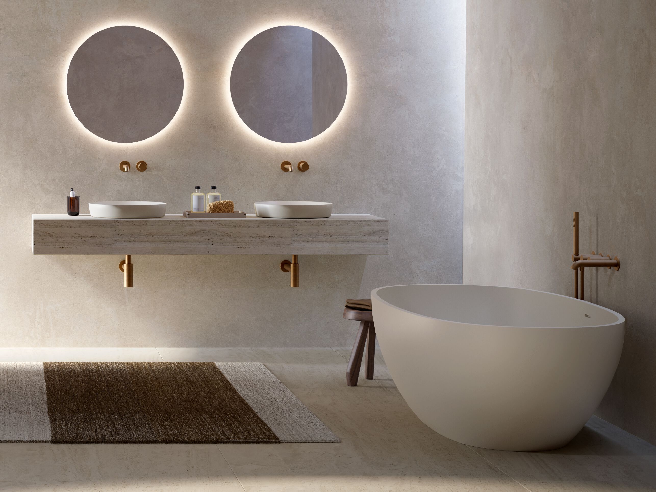 Овальная ванна в центре комнаты CERAMICA CATALANO VASCA 165×80 ARCH-00142616