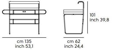 Midj Прямоугольный деревянный стол с ящиками Apelle sun-id-1410704 - Вид №5